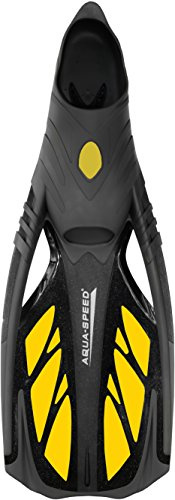 Aqua Speed - Schwimmflosse / Tauchflosse INOX (grau/gelb, 44/45)