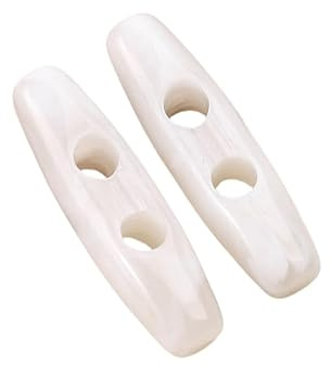WANYI 20 Stück Knöpfe Knebelknöpfe aus Acryl Hornknöpfe 39mm+31mm Große Knebelknöpfe Doppelloch Oval Mantellknöpfe Olivenförmige Knöpfe für Strickjacke, Mantel, Jacke Nähen, DIY Handwerk(Weiß 02)