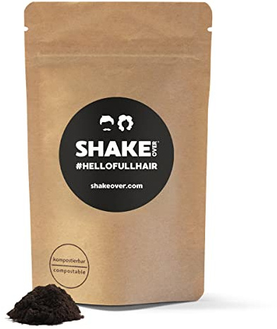 SHAKE OVER Veganes Streuhaar Nachfüllpack 30g, Zink angereicherte Fasern | Schütthaar für Frauen und Männer, Nachfüllpack 30g, Dark Brown, für alle SHAKE OVER Streuhaar-Dosen, Made in Europe