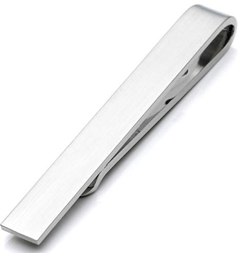PiercingJ 1x Herren Dünn Skinny Krawattennadel Krawattenklammer Set Business Hochzeit Tie Clip Set für Schmale Krawatte aus Edelstahl, 42 * 5mm