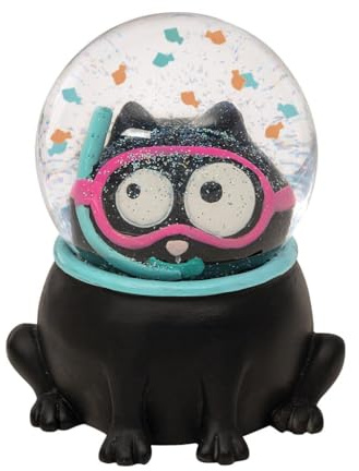 moses. Ed, The Cat Schneekugel, Schüttelkugel im Katzen Design mit Glitzer und farbigen Glitter-Fischen, lustige Katzen-Schneekugel, Glitzerkugel als Geschenk für Katzen-Fans