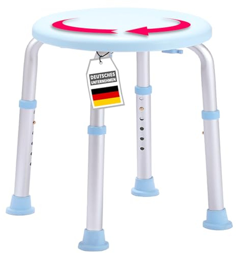 Floordirekt Duschhocker - Pedro - Höhenverstellbarer Drehhocker 360° drehbar bis 150 kg