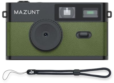 MAZUNT Retro Digitalkamera, 12 MP, bildschirmfreie Vintage-Kamera mit 4 Filtern, Einwegkamera-Ersatz, inkl. 8 GB SD-Karte für tausende Fotos, grün