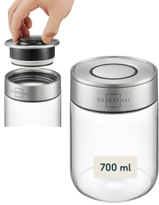 SILBERTHAL Vorratsdosen Glas mit Deckel 700 ml | Vorratsgläser mottensicher für luftdichte & auslaufsichere Aufbewahrung in der Küche