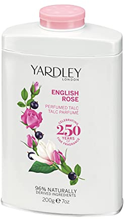 Yardley London English Rose Parfümiertes Talkum für Sie, 200 g