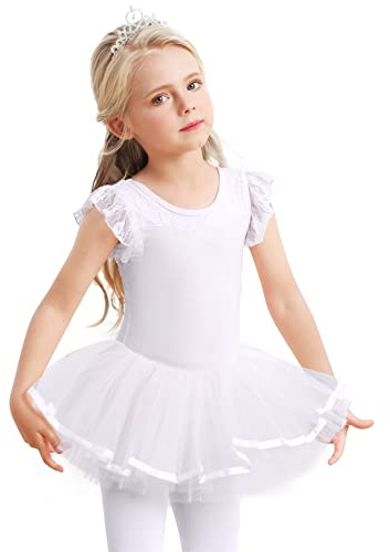 Mädchen Ballettkleidung Ballettkleid Baumwolle Tanzkleid Tutu Ballett Tütü Kinder Balletttrikot mit Rock Ballerina Kleid