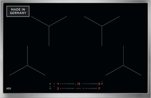 AEG Induktionskochfeld 80 cm, Made in Germany, DirectTouch, TO84IA0FXB | Schnelles Aufheizen, präzise Temperaturregelung, 4 Kochzonen mit PowerBoost, Hob2Hood Automatik, UltraFlatrahmen in Edelstah