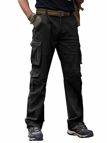 Breampot Herren Cargohose Baumwolle Baggy Chino Freizeit Arbeitshose | Baumwolle herrenhose für Alltag und Outdoor mit vielen Taschen, Freizeithose, Arbeitshose, Cargo Pants für Männer