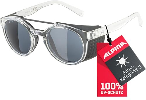 ALPINA GLACE - Verspiegelte und Bruchsichere Gletscherbrille Mit 100% UV-Schutz für Erwachsene, transparent gloss