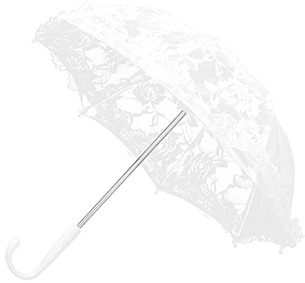 Duokon Spitze Sonnenschirm Regenschirm, Vintage Hochzeitsschirm Brautschirm Fotografie Prop für Foto Tee Party Hochzeitsfest Dekoration (Gebleichte Farbe)