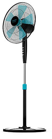 Cecotec EnergySilence 510 Standventilator. 40 W, 5 Flügel mit 40 cm Durchmesser, oszillierend, 3 Geschwindigkeiten, einstellbare Höhe 115-135 cm, Kupfermotor, schwarzes Design (Schwarz | 110-130 cm)