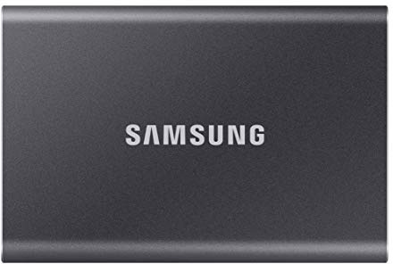 Samsung Portable SSD T7, SSD 4 TB, USB 3.2 Gen.2, 1.050 MB/s Lesen, 1.000 MB/s Schreiben, Externe SSD-Festplatte für iPhone 15 und neuer, Mac, PC, Smartphone und Spielkonsole, Grau, MU-PC4T0T/WW