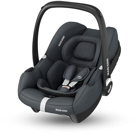 Maxi-Cosi CabrioFix i-Size, Babyschale, 0–12 Monate, max. 12 kg, leichter i-Size Kindersitz (3,2 kg), Sonnenverdeck, gepolsterter Sitz, für viele Maxi-Cosi Kinderwagen, Essential Graphite