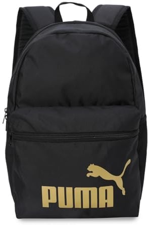 PUMA PUMA PHASE Backpack, Unisex Klassische Rucksäcke, PUMA Black-Gold-No.1 Logo, OSFA - 091164