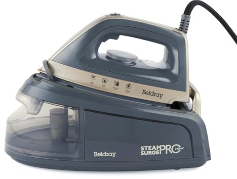 Beldray Titanium Steam Surge Pro Bügeleisen – Dampfbügelstation mit XL 1,2L Wassertank, Dampfbügeleisen mit Keramiksohle, variabler Temperaturregelung, Anti-Kalk-Funktion, 2400 W