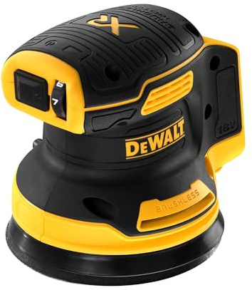 DEWALT 18 Volt Akku-Exzenterschleifer (Schleifpapier-ø: 125 mm, elektronische Drehzahlregulierung, Staubschutz für Getriebe und Schalter, mit Klettfix-System, ohne Akku und Ladegerät), DCW210N