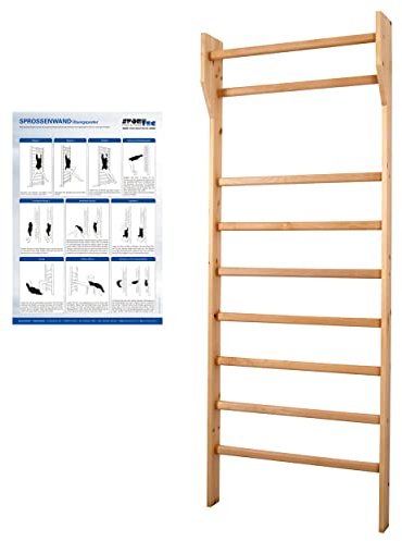 Sprossenwand Standard, BxH 80x210 cm, 9 Sprossen, inkl. Übungsposter