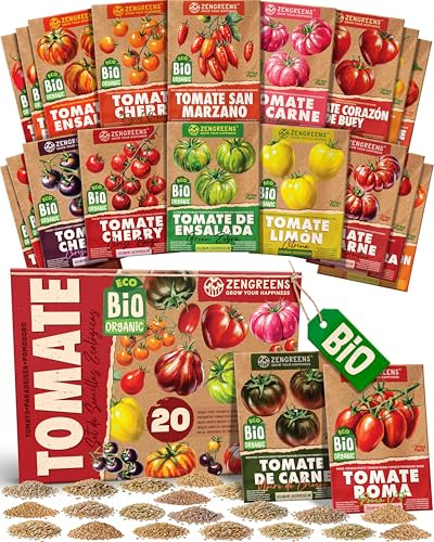 ZenGreens® - Bio Tomatensamen im 20er Set - 20 Tomaten Samen für den einfachen Anbau im Garten, Balkon oder Hochbeet - Pflanzensamen - Saatgut