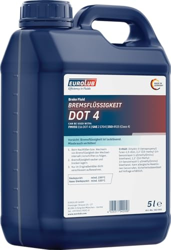 EUROLUB Bremsflüssigkeit DOT4, 5 Liter