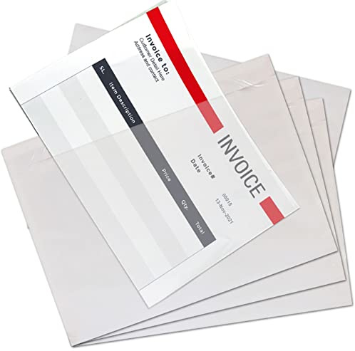 Dokumentenumschläge Umschläge Slips Starke Transparente Kunststoff Folienversandtaschen Haftklebung (100, Uni A6 - 158 x 110 mm)