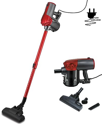 Mauk® Zyklon Staubsauger MZS 600W beutellos | Hand- & Bodensauger mit HEPA Filter, Teleskoprohr, Zubehör-Set, Starke Saugleistung für Parkett, Teppich, Polster & KFZ, kabelgebunden, 0,5 L Behälter