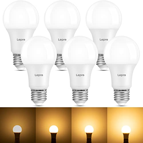 Lepro 8.5W E27 LED Warmweiss Dimmbar, 806 Lumen Glühbirne E27 ersetzt 60W, 2700K Warmweiß A60 glühbirnen, 180°Abstrahlwinkel Led Birne, 6 Stück