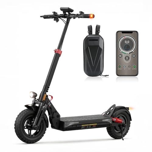 E Scooter mit Straßenzulassung mit Max 70/30KM Reichweite,10/8.5 Zoll Elektroroller mit Komfortable Stoßdämpfer,Faltbarer E Roller Belastung Doppelbremse LED-Licht,APP-Verbindung