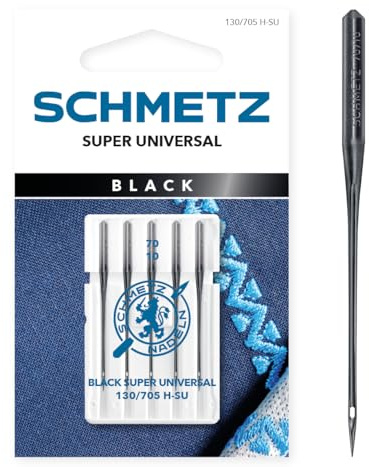 SCHMETZ | 5 Nähmaschinennadeln | Black Super Universal | 130/705 H-SU | Nadeldicke 100/16 | Mit besonderer Antihaftbeschichtung | auf jeder gängigen Haushaltsnähmaschine einsetzbar