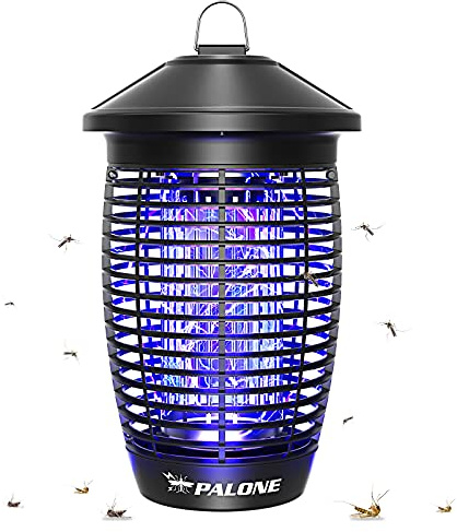 PALONE Elektrischer Insektenvernichter 20W 4500V, Insektenfalle Mückenlampe mit UV-Licht, Keine Giftigen Chemikalien, Wirksam zum Reduzieren Fliegender Insekten für Innen Schlafzimmer und Gärten