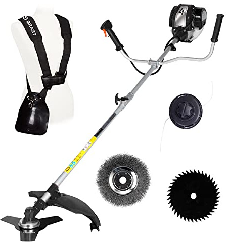 BRAST® 4-Takt Benzin 2 in 1 Motorsense Freischneider Sense Rasen-Trimmer