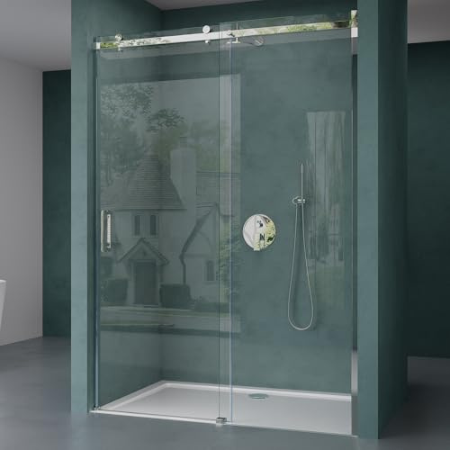 Mai & Mai Duschtür Nischentür dusche Duschkabine Schiebetür 120x195cm | Duschtrennwand Duschabtrennung in Klarglas, 8mm Sicherheitsglas mit Nanobeschichtung Teramo04