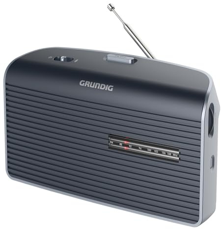 Grundig Music 60X Grey empfangsstarkes Radio, UKW, 2 Wellenbereiche zur Auswahl unzähliger Sender, Qualitäts- Lautsprecher, Klangregler für individuelle Klangeinstellung, Automatische Loudness, Grau