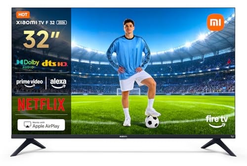 Xiaomi TV F 32, 32 Zoll (81 cm), HD, Smart TV, Fire OS7, Triple Tuner DVB-C/S/S2/T/T2, Dolby Audio™, DTS Virtual:X, DTS-HD, Sprachsteuerung mit Alexa, Kompatibel mit Apple AirPlay