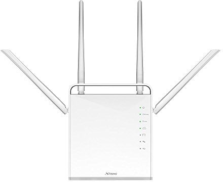 STRONG Dual Band Gigabit WLAN Router 1200, Bis 1200 Mbit/s für 5GHz WiFi, LAN, WAN, WLAN Verstärker, Anschluss an Kabel-/DSL-/Glasfaser-Modem, Gast-Netzwerk, Weiß