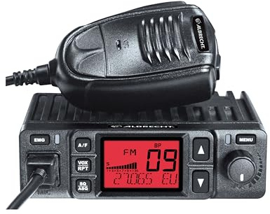 Albrecht AE6290 CB Funkgerät, 12629, mit integrierter Repeater/Relais Funktion, 12/24V, VOX, RJ-45 Westernstecker Schwarz