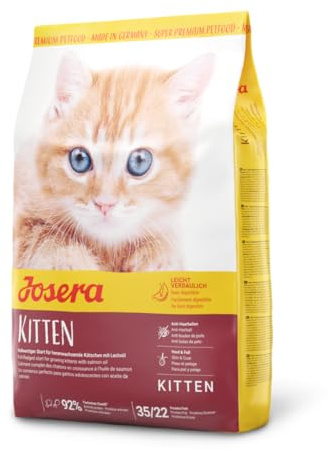 JOSERA Kitten (2kg) | Katzenfutter trocken mit Lachs & Geflügel | Kitten | Premium Trockenfutter für heranwachsende Katzen & Katzen-Mütter in der Säugezeit | leicht verdaulich | weizefrei
