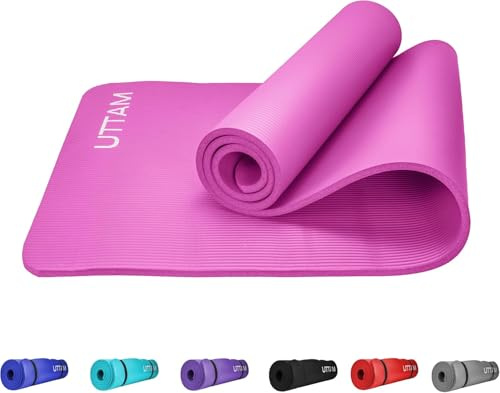 UTTAM Yoga Mat | Multi-Purpose Extra Thick Foam Exercise Mats | Stretching, Resistance Workout & Therapy – Pilates, Home & Gym Equipment Accessory for Men Women Kids (183 x 60cm)