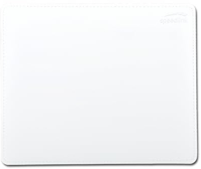 Speedlink NOTARY Soft Touch Mousepad white - Mauspad weiß mit eleganter Lederoptik, weiche Oberfläche, genähter Rand, leicht zu reinigen, rutschfeste Unterseite, 23x19 cm klein, weiß