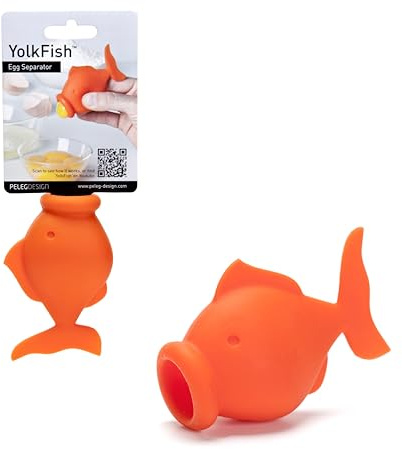 Peleg Design Eiertrenner für rohe Eier – Silikon-Eigelb- und Eiweißtrenner, lustiges Fischdesign – niedliches Küchenutensil zum Kochen/Backen