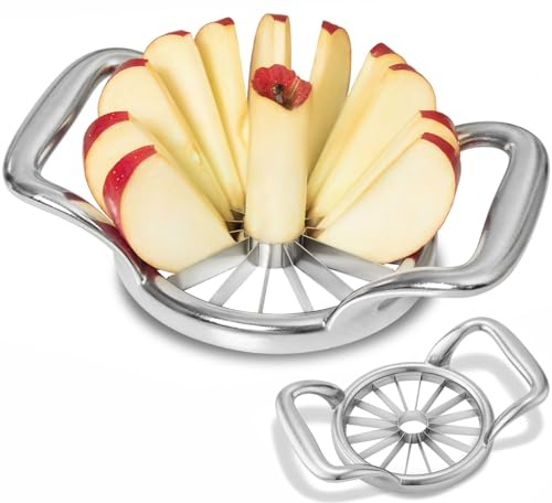 LIIGEMI 14 cm großer, scharfer und stabiler Apfelschneider mit Entkerner, 16 Scheiben, dünner Trennwand, Geschenke für Mutter