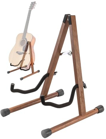 Musbeat Gitarrenständer, A-Rahmen, Akustikgitarrenständer, Boden, Instrumentenständer Halter mit gepolstertem Schaumstoff für Elektro, Bass, Banjo, Mandoline, tragbarer Holzständer für Zuhause und