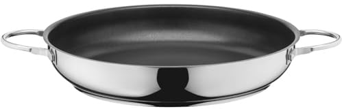 Silit Calabria Brat-/ Servierpfanne 32 cm Induktion, Edelstahl beschichtet, Edelstahlgriff, backofenfest, für schonendes Braten