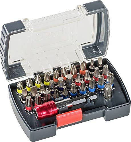 kwb Power Universelle Bit-Box-Set – 32-tlg inkl. Bits, Schnellwechsel-Bithalter mit Magnet in stabiler Kunststoff-Box