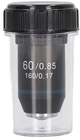 Fafeicy Mikroskop-Objektiv aus Messing, 60x Hochauflösend für Endoskop und Lupen mit 20,2mm Gewinde Achromatisch Vergrößerung Starkes Zoom-Objektiv für Mikroskopie