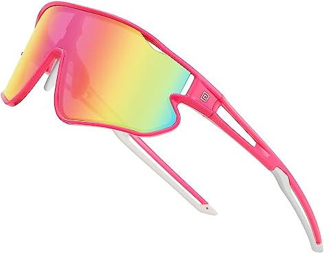 DUCO Polarisierte Kinder Sonnenbrille Jungen Mädchen Sportbrille DK268 | [19g TR-90 Super Leicht Fahrradbrille] Wrap Around UV400 Laufbrille SportSonnenbrille für Wandern/Baseball/Radfahren