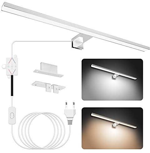 NIORSUN Spiegelleuchte Bad LED 15W 60cm, Zweifarbige Temperatur 4000K 6000K, 1500LM, IP44 Wasserdicht Badezimmer Lampe, für Wandbeleuchtung und Spiegel Beleuchtung, Spiegellampe Badezimmer