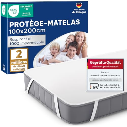 Blumtal Matratzenschoner 100x200cm - wasserdichte Matratzenauflage 100x200cm aus 80% Baumwolle - Oeko-TEX zert. Inkontinenzunterlage waschbar bis 95 °C - knisterfreier Bett Topper - Bettunterlage