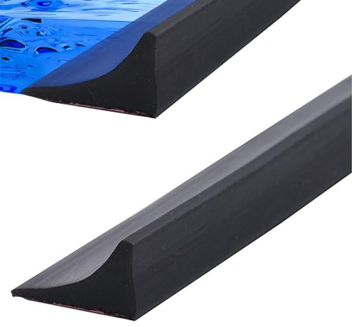 Silikon Wasserstopper Dusche Schwallschutz, 200CM Begehbare Dusche Boden Wassersperre, Silikon Duschschwelle für Rahmenlose Duschtür, Water Stopper Strip für Nass- und Trocken-Trennung (Schwarz)