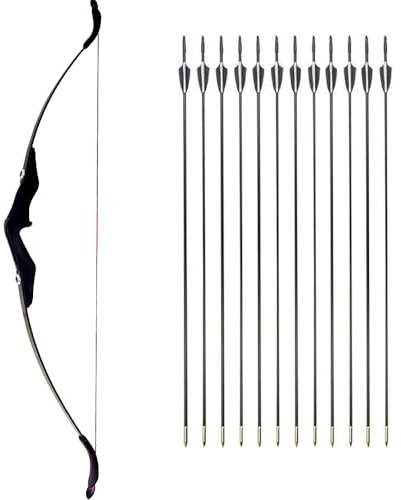 Recurve Bogen mit Pfeilen - Takedown 30/40lbs Bogen für Erwachsene - Outdoor Anfänger Set (40lbs + 12 Pfeile)