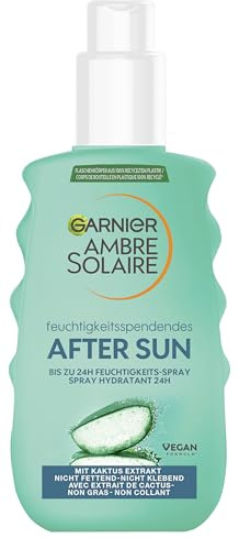 Garnier Ambre Solaire After Sun Spray für Gesicht & Körper – Beruhigendes & erfrischendes Feuchtigkeitsspray – Regenerierende Pflege gegen Rötungen & Spannungsgefühle – Verlängert die Bräune - 150ml